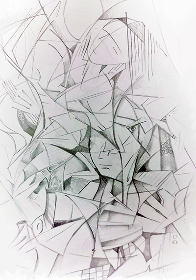 Cuadro abstracto a lápiz